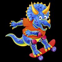 Skateboard Triceratops Cooling Performance Crew T-Shirt