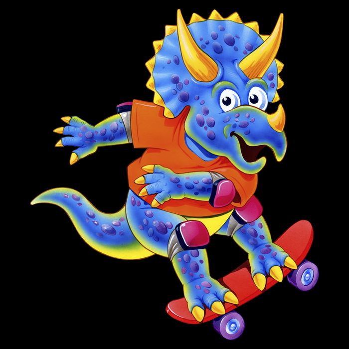 Skateboard Triceratops Cooling Performance Crew T-Shirt