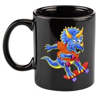Skateboard Triceratops 11oz C Handle Ceramic Mug