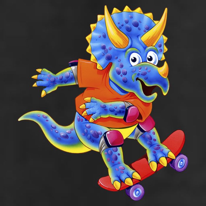 Skateboard Triceratops 11oz C Handle Ceramic Mug