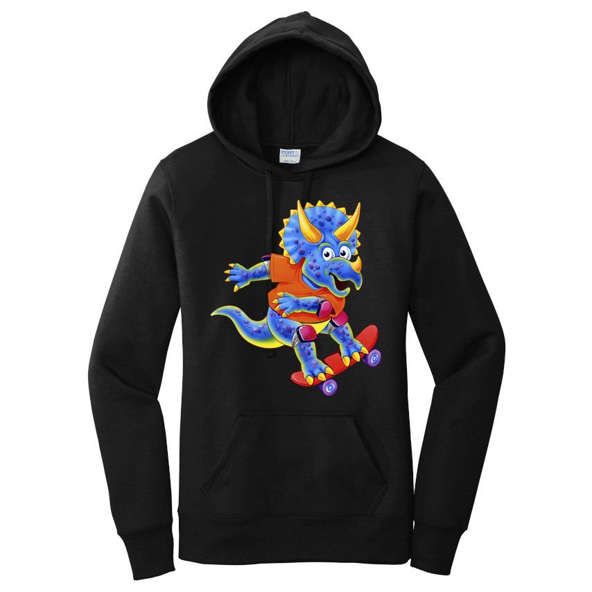 Skateboard Triceratops Women's Pullover Hoodie