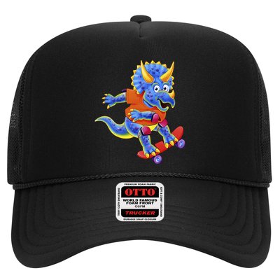 Skateboard Triceratops Trucker Hat