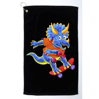 Skateboard Triceratops Golf Towel