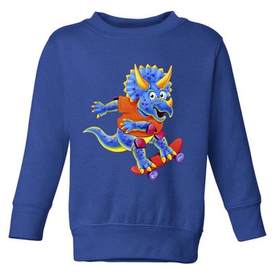 Skateboard Triceratops Toddler Sweatshirt