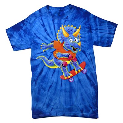 Skateboard Triceratops Tie-Dye T-Shirt