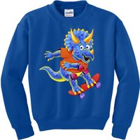 Skateboard Triceratops Kids Sweatshirt