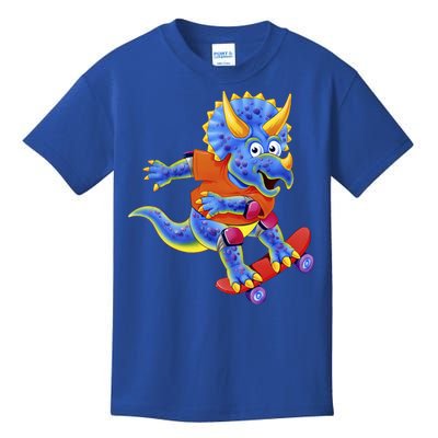 Skateboard Triceratops Kids T-Shirt