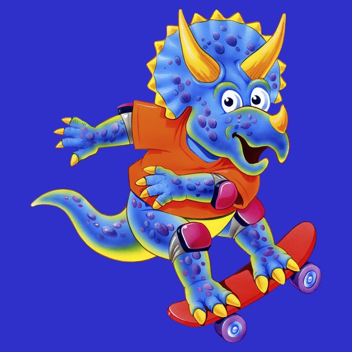 Skateboard Triceratops Full Zip Hoodie