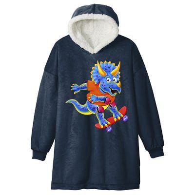 Skateboard Triceratops Hooded Wearable Blanket