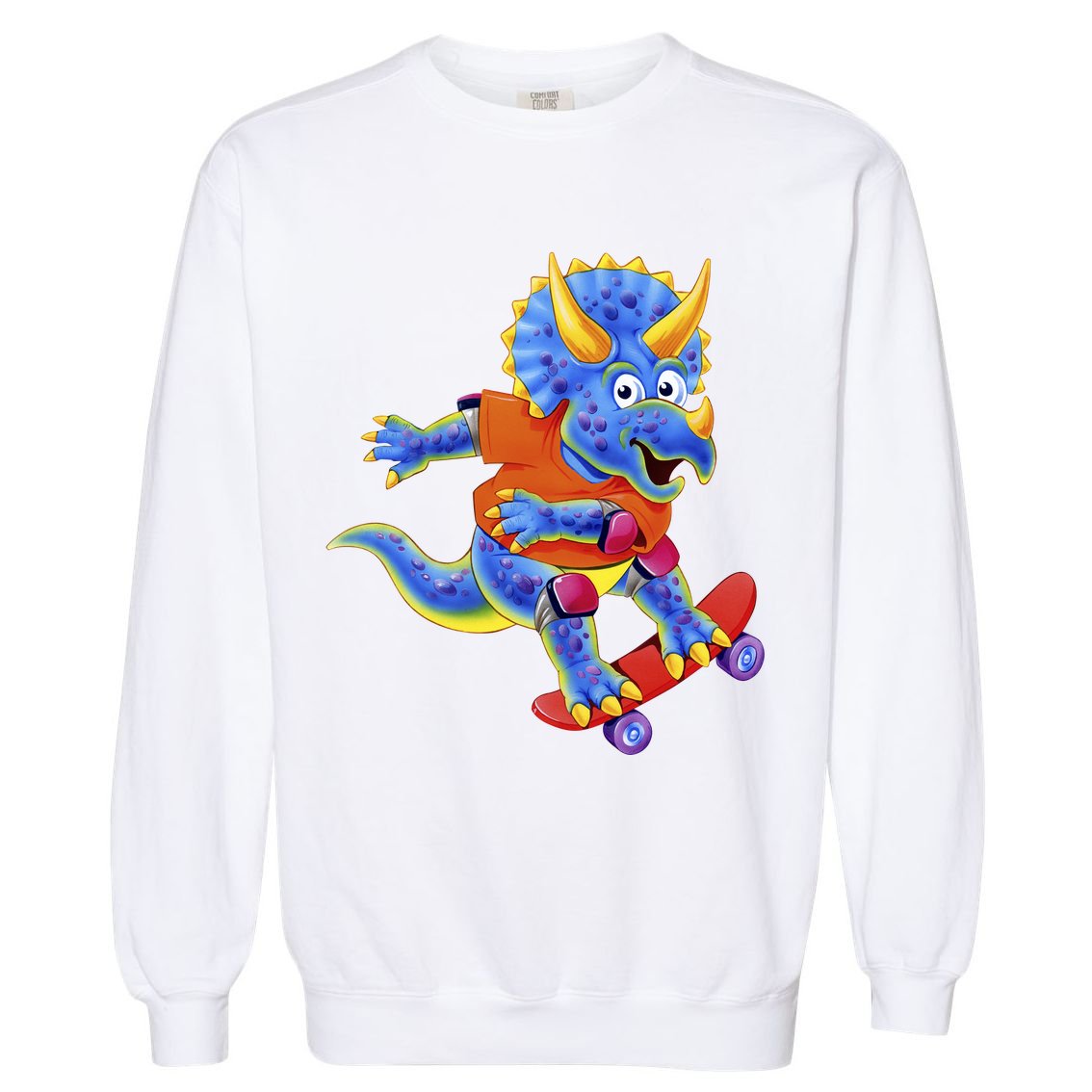 Skateboard Triceratops Garment-Dyed Sweatshirt