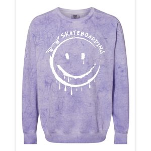 Skateboarding Graffiti Smile Face Colorblast Crewneck Sweatshirt