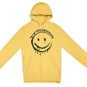 Skateboarding Graffiti Smile Face Premium Pullover Hoodie