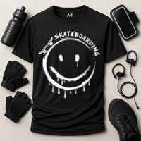 Skateboarding Graffiti Smile Face Cooling Performance Crew T-Shirt
