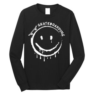 Skateboarding Graffiti Smile Face Long Sleeve Shirt