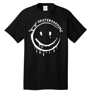 Skateboarding Graffiti Smile Face Tall T-Shirt