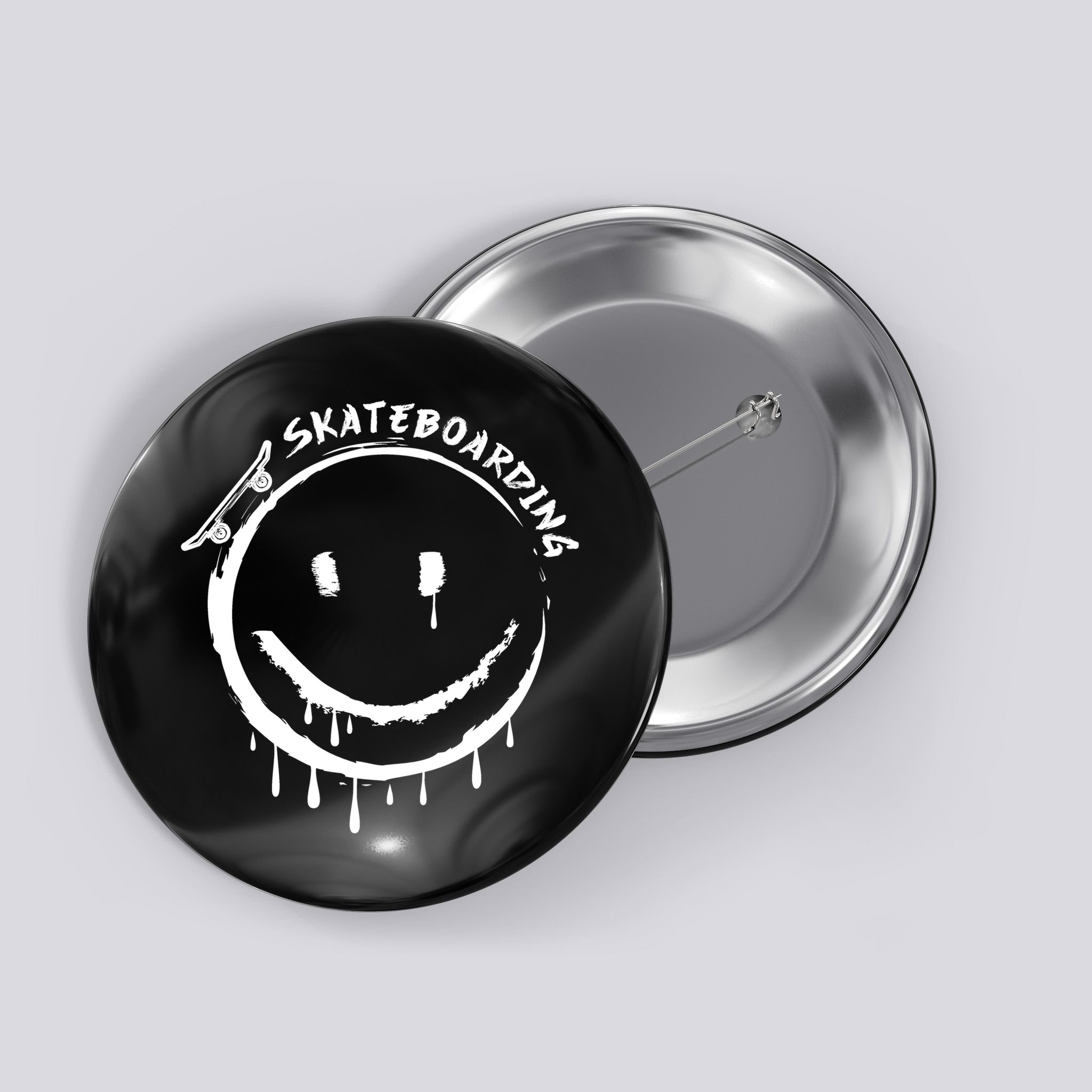 Skateboarding Graffiti Smile Face Button