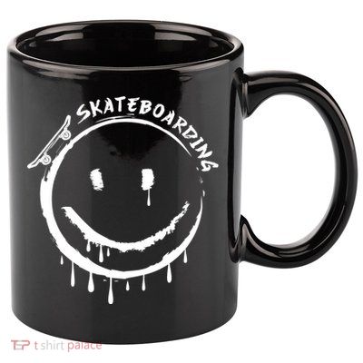Skateboarding Graffiti Smile Face 11oz C Handle Ceramic Mug