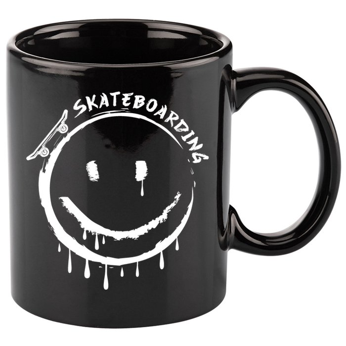 Skateboarding Graffiti Smile Face 11oz C Handle Ceramic Mug