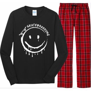 Skateboarding Graffiti Smile Face Long Sleeve Pajama Set