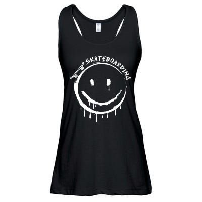 Skateboarding Graffiti Smile Face Ladies Essential Flowy Tank