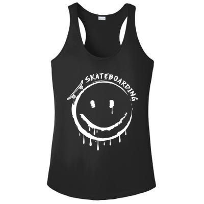 Skateboarding Graffiti Smile Face Ladies PosiCharge Competitor Racerback Tank
