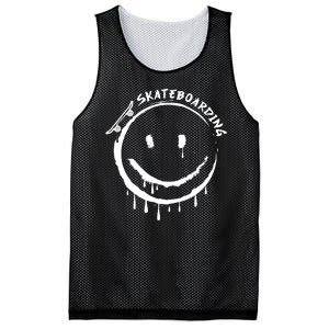 Skateboarding Graffiti Smile Face Mesh Reversible Basketball Jersey Tank