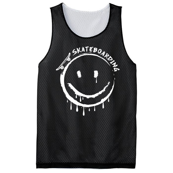 Skateboarding Graffiti Smile Face Mesh Reversible Basketball Jersey Tank