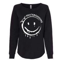 Skateboarding Graffiti Smile Face Womens California Wash Sweatshirt