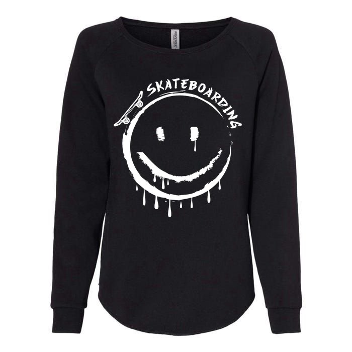 Skateboarding Graffiti Smile Face Womens California Wash Sweatshirt