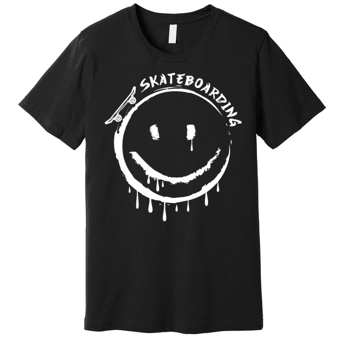 Skateboarding Graffiti Smile Face Premium T-Shirt