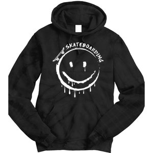 Skateboarding Graffiti Smile Face Tie Dye Hoodie