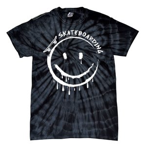 Skateboarding Graffiti Smile Face Tie-Dye T-Shirt