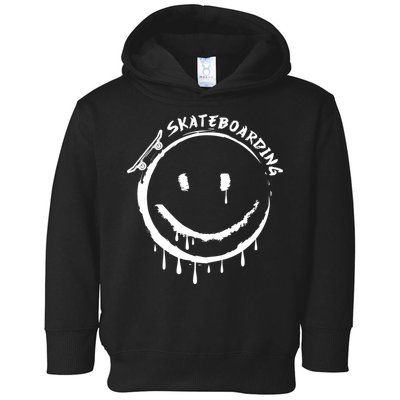 Skateboarding Graffiti Smile Face Toddler Hoodie