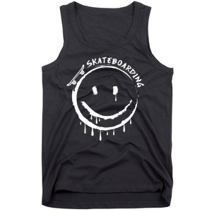 Skateboarding Graffiti Smile Face Tank Top