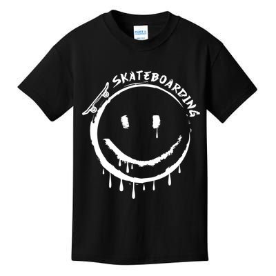 Skateboarding Graffiti Smile Face Kids T-Shirt