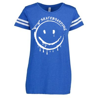 Skateboarding Graffiti Smile Face Enza Ladies Jersey Football T-Shirt