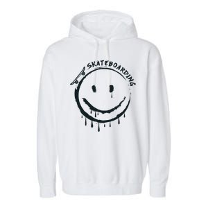 Skateboarding Graffiti Smile Face Garment-Dyed Fleece Hoodie