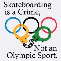 Skateboarding Is A Crime Not An Olympic Sport Garment-Dyed Sweatshirt