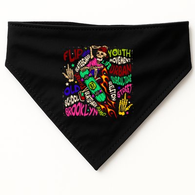 Skateboarding Skeleton Dude USA-Made Doggie Bandana