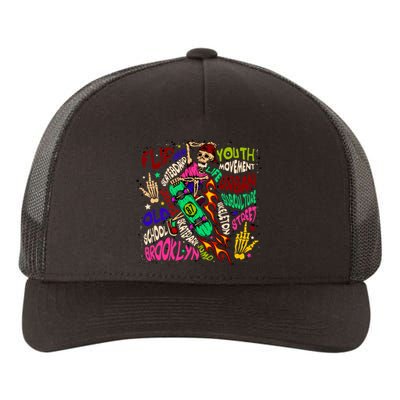 Skateboarding Skeleton Dude Yupoong Adult 5-Panel Trucker Hat