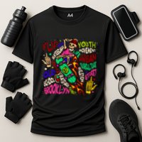 Skateboarding Skeleton Dude Cooling Performance Crew T-Shirt