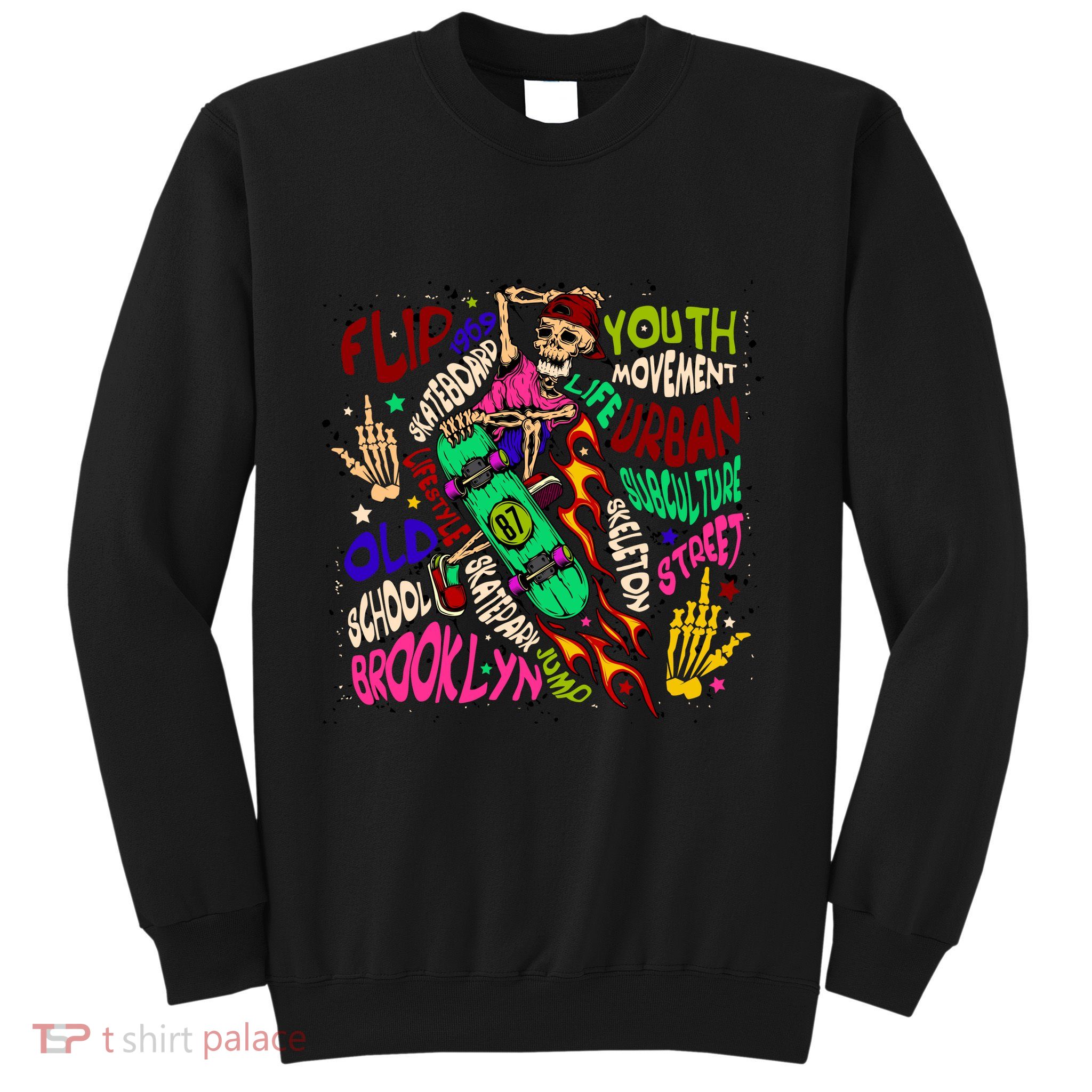 Skateboarding Skeleton Dude Sweatshirt