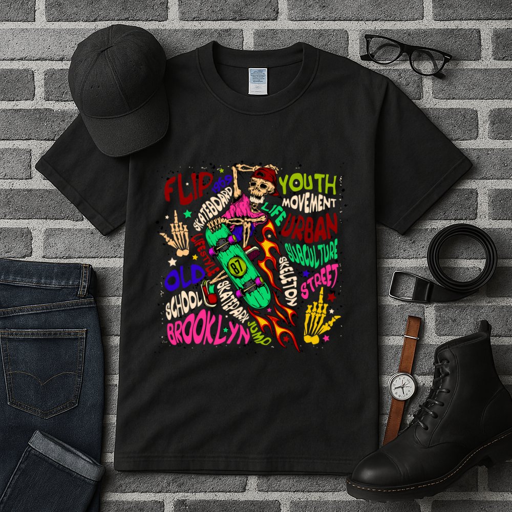 Skateboarding Skeleton Dude Tall T-Shirt