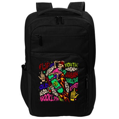 Skateboarding Skeleton Dude Impact Tech Backpack