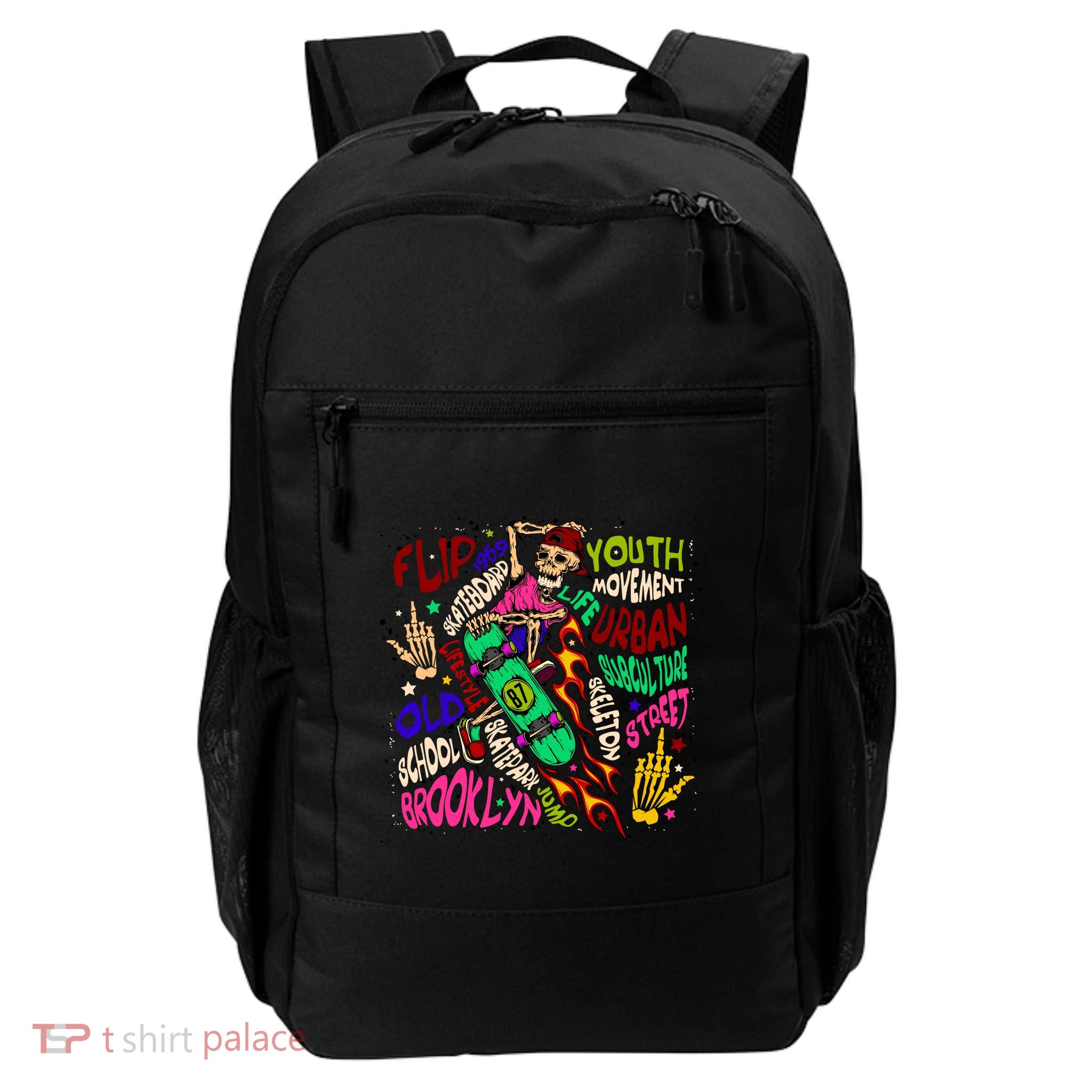 Skateboarding Skeleton Dude Daily Commute Backpack