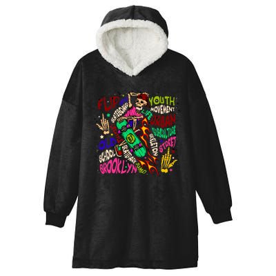 Skateboarding Skeleton Dude Hooded Wearable Blanket