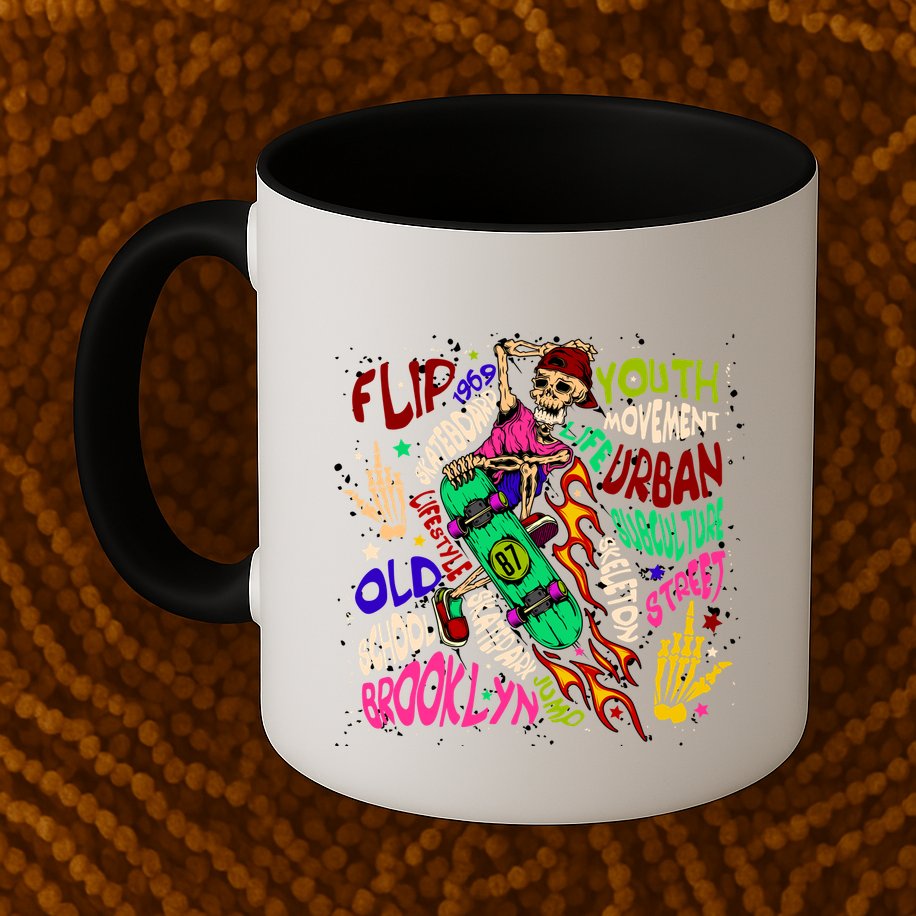 Skateboarding Skeleton Dude Mug