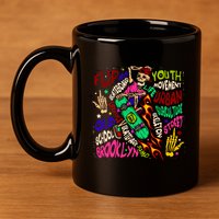 Skateboarding Skeleton Dude 11oz C Handle Ceramic Mug