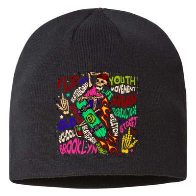 Skateboarding Skeleton Dude Sustainable Beanie