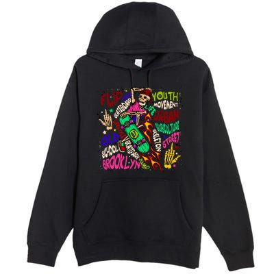 Skateboarding Skeleton Dude Premium Pullover Hoodie